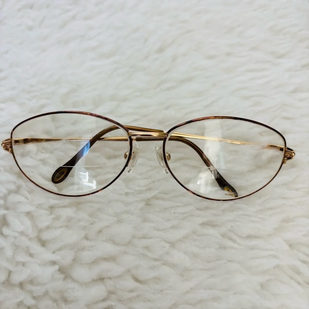 Safilo Emozioni Brown Tortoise/Gold Oval Glasses Frame Only
